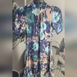 Closet London Floral Ruffle Hem Dress Size 6